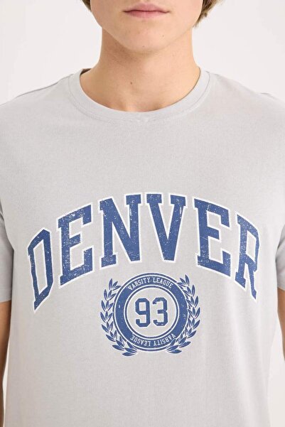 DeFacto Μπλουζάκι με κοντό μανίκι με στάμπα με κανονική εφαρμογή