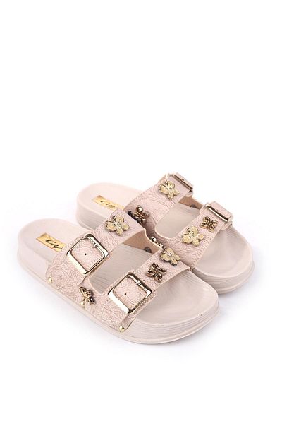 Papuçsepeti Shoe Basket 4744 Women's Comfortable Sole Orthopedic Daily Buckle Slippers