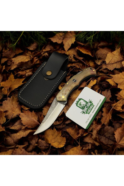 Bıçak Şehri El yapımı sırttan kilitli koç boynuU kabze N690 çelik kamp çakısı