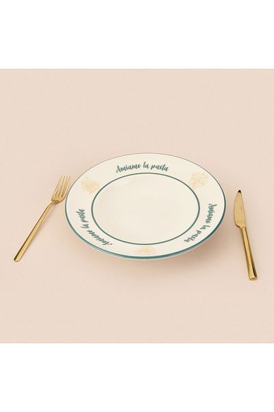MATMEL Kitchen Amiamo Pasta Pasta Plate - White - 27 cm