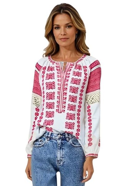 rody's forever Women's blouse, type ie, white/strawberry red, size S