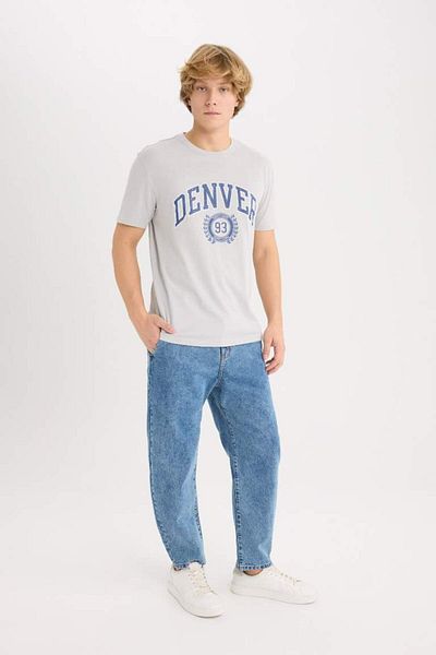 DeFacto Regular Fit Crew Neck Printed Short Sleeve T-Shirt