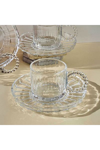 MATMEL Ringo Line Set of 6 Tea Cups - Transparent - 190 ml