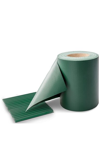 DAWIDU Bandă de gard, Protecție împotriva vântului, PVC, 35 x 0,19 m, 35 m, Verde, 26 cleme de montare