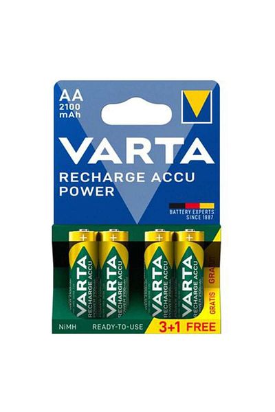 Varta AA 2100 mAh Rechargeable Batteries, Precharged, Ready2Use (3+1 Free)