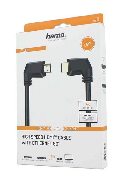 Hama Hama 205022 HDMI cable, 4k, Ethernet, 1.5 m, gold-plated (Black)