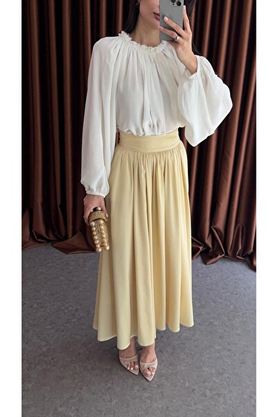 HAZELANNA Fusta Premium Maxi Galbenă