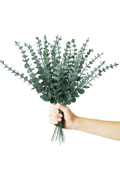 NEXIFY 24Pcs Eucalyptus Stem Artificial Decor, Eucalyptus Leaves Fake Greenery Branches for Wedding Centerp