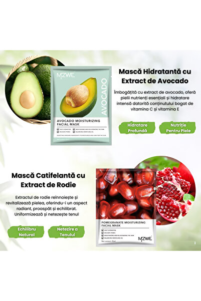 OEM Set 8 Facial Masks, Hydrating, Vitamin C and E, Paraben-Free, Ingredients, Coconut/A