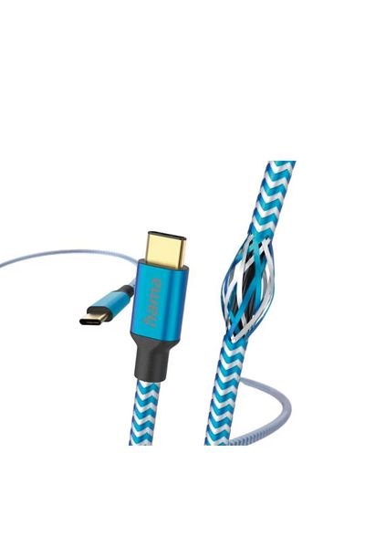 Hama Cablu de date Hama Reflective, USB-C - USB-C, 1.5m (Albastru)