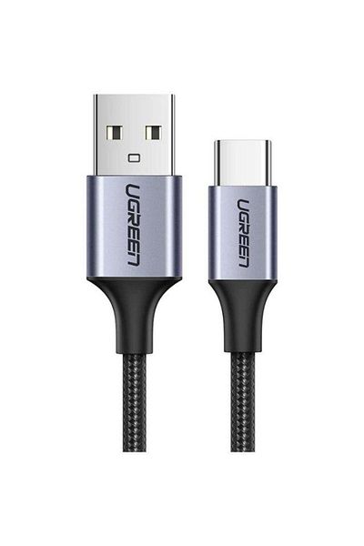 Ugreen Cablu de alimentare și date Ugreen, încărcare rapidă, USB la USB Type-C 3A împletit nichelat 2m