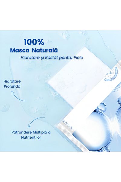 OEM Set 8 măști faciale, hidratante, vitamina C și E, fără parabeni, ingrediente, nucă de cocos/A