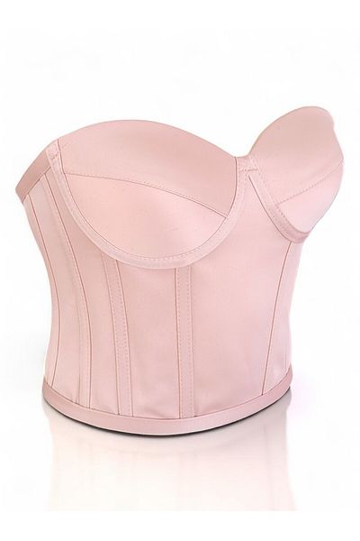 FİYPER Corset din satin pudra Bustier Mărimea gata