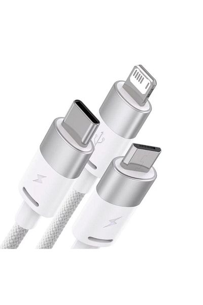 Baseus Cablu de date Baseus StarSpeed 3-in-1, Fast Charging, USB-C, Lightning, Micro USB, 3.5A, 1.2 metri
