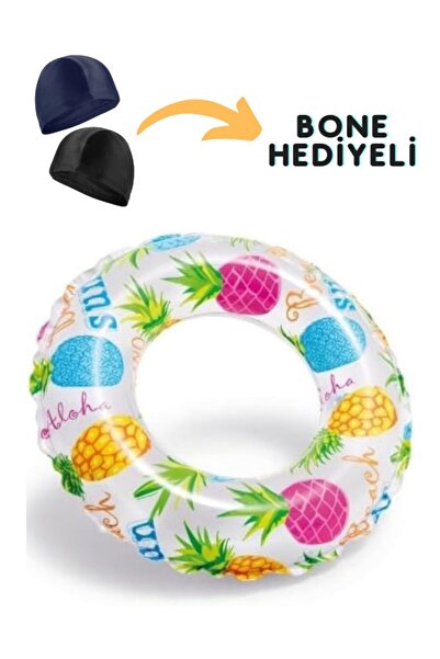 Genel Markalar 6-10 yaş çocuklar için 61 cm deniz havuz simidi, hediye bone i...