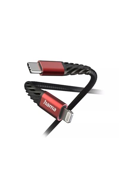 Hama Hama Extreme data cable, USB-C - Lightning, 1.5m (Black/Red)