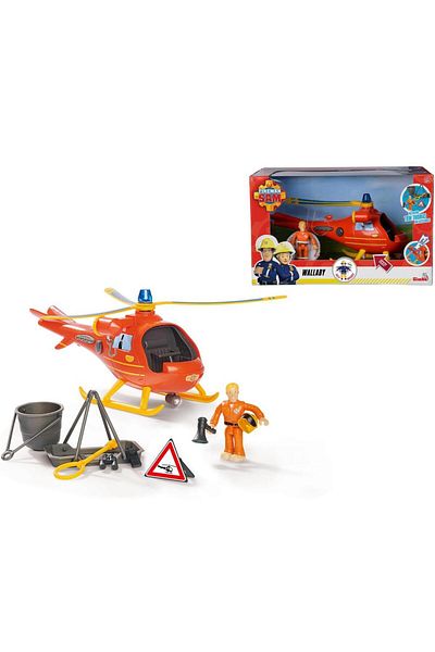 Simba Fireman Sam - Wallaby Rescue Helicopter, with figure, 15 cm
