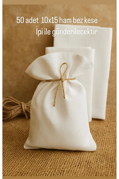MEKİK BUTİK 50 قطعة 10 × 15 كيس من القماش الخام الأبيض - كيس لافندر - كيس صاب...