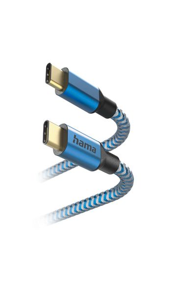 Hama Cablu de date Hama Reflective, USB-C - USB-C, 1.5m (Albastru)