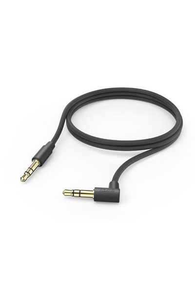 Hama Cablu audio Aux, HAMA, mufa de 3.5 mm - mufa 3.5 mm, inclinat 90, 1 m (Negru)