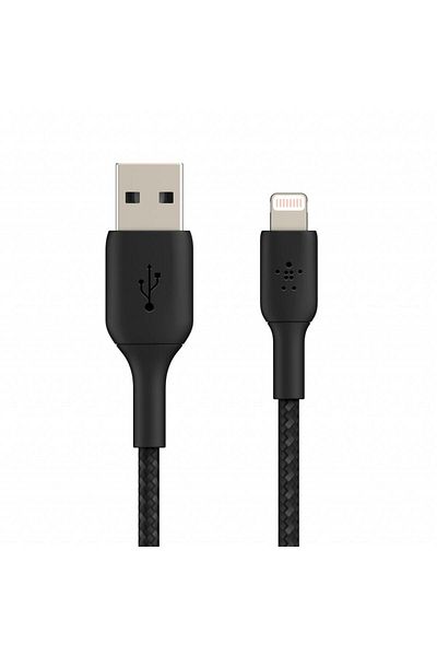 Belkin Cablu de încărcare Belkin BOOST CHARGE, USB-A la Lightning, împletit, 2m (Negru)