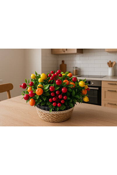 Cennet Home Turfanda Meyve Sepeti Yapay Limon Nar Kokina Mandalina Kiraz Aranjmanı