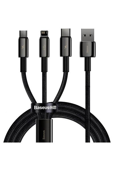 Baseus Data cable Baseus CAMLTWJ-01, USB - Lightning / MicroUSB / USB Type-C, 1.5 m, 3.5A, Black