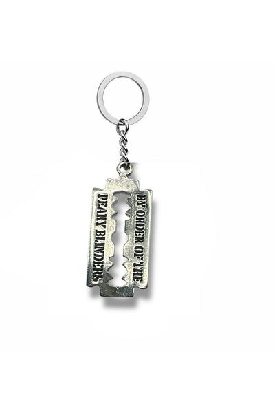 Herşey Nota Peaky Blinders Metal Keychain with Razor Figure – Silver Color Unisex Accessory