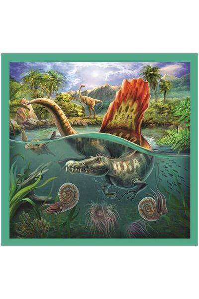 Trefl Trefl 3 in 1 Puzzle The Extraordinary World of Dinosaurs, 106 pieces