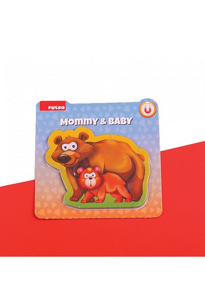 PUEDO TOYS Puzzle Mother and baby bear, 8 pieces