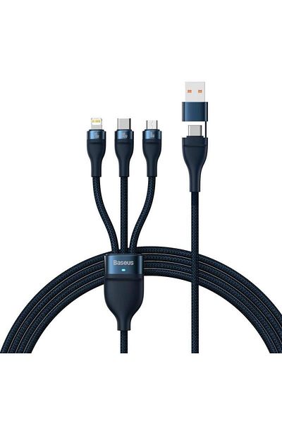 Baseus Baseus Flash Series II 3 in 1 charging and data transfer cable, 100W, 1.2m, Blue