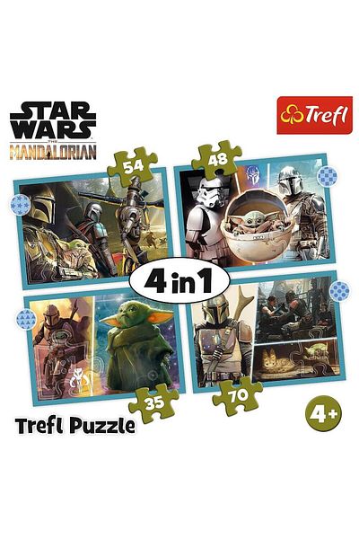 Trefl Trefl 4 in 1 Star Wars The Mandalorian Puzzle, 35/48/54/70 pieces