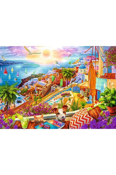 Trefl Trefl Puzzle 1000 Pieces - Visiting Santorini