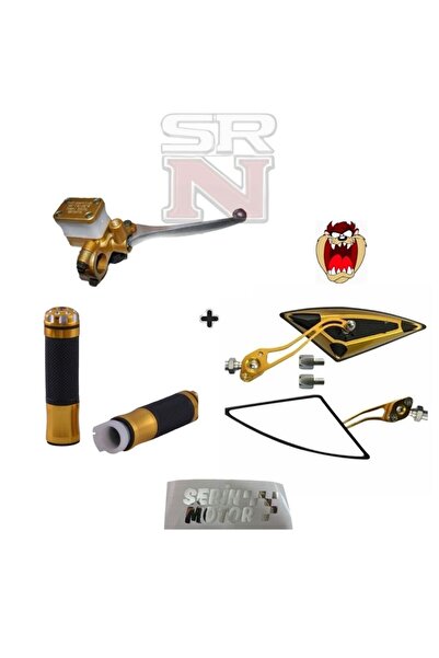 GMS Cg Çita Gold Modifiye Seti Üçgen Ayna + Elcik + Hidrolik Üst Fren Merkezi + Tzmanya Sticker SRN