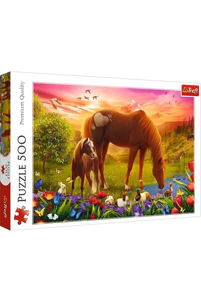 Trefl Trefl Puzzle - Sunset Horses, 500 pieces
