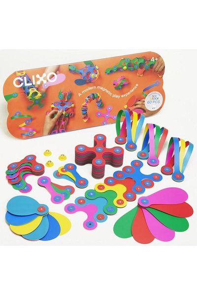 Clixo Magnetic building game Clixo Super Rainbow (60 pieces)