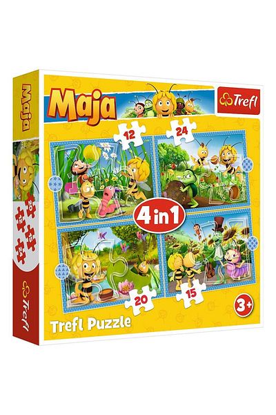 Trefl Trefl 4 in 1 Puzzle The Adventures of Maya the Bee, 12/15/20/24 pieces