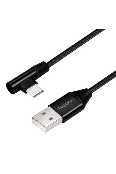 LogiLink Cablu de date Logilink, CU013, USB 2.0 (T) la USB 2.0 Type-C (T) la 90 grade, 1m, Premium, Negru