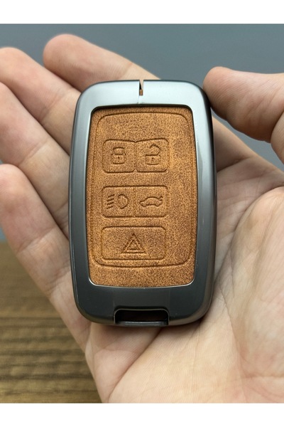 Mavi Keys Range Rover Land Rover Smart 2012 și mai târziu Husă de protecție pentru chei din piele cu 5 butoane, maro