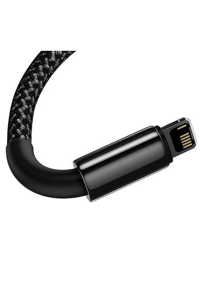Baseus Power and data cable Baseus, Tungsten Gold, Fast Charging, 2.4A braided 1m, Black