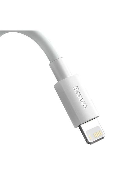 Baseus Cablu de Date Baseus TZCALZJ-02, USB la Lightning, 1.5 m, 2.4A, (Set 2 Bucati), Alb