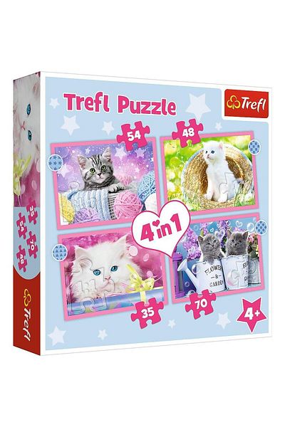 Trefl Trefl 4 in 1 Puzzle Cute Kittens, 35/48/54/70 pieces