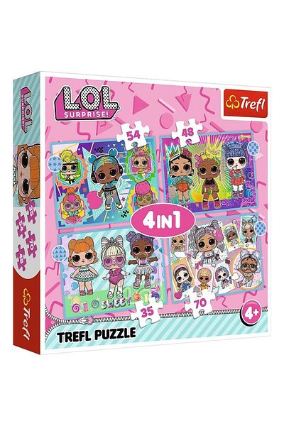 Trefl Trefl 4 in 1 Puzzle LOL Meet the Dolls, 35/48/54/70 pieces