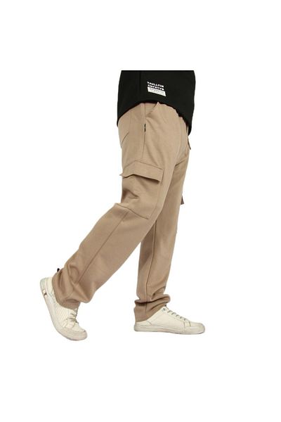 ALANAQA Unisex plain oversized multi-pocket trouser