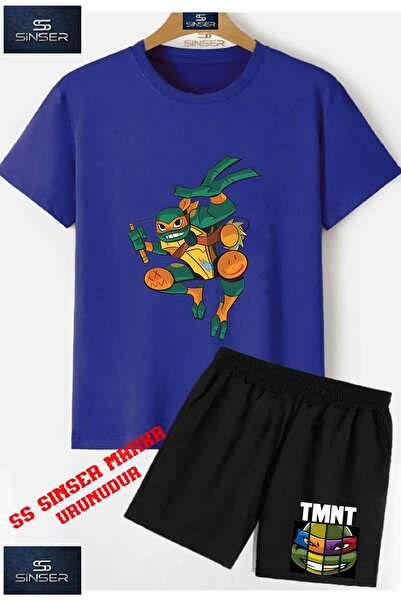 SS SİNSER Tricou cu gât rotund cu imprimeu special pentru copii „NINJA TURTLE...