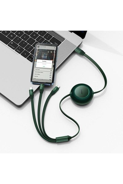 Baseus Data cable 3 in 1 Baseus Bright Mirror 2, USB Type-C, 3.5A, 1.1m, Green