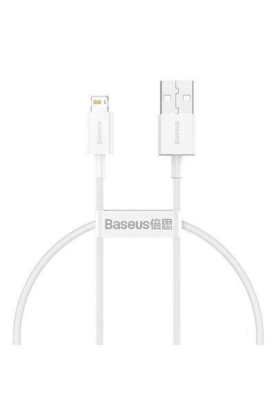 Baseus Cablu de date Baseus Superior Series CALYS-02, USB la Lightning, 2.4A, 0.25m (Alb)