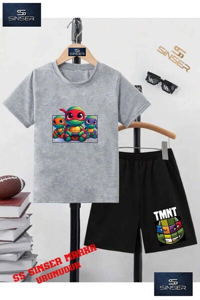 SS SİNSER Tricou cu gât rotund cu imprimeu special pentru copii UNISEX „NINJA...