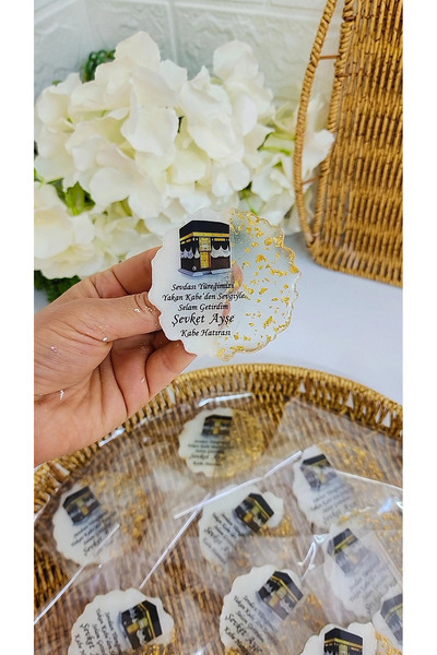 epoksi 10 adet umre Hac Hediyesi yuvarlak magnet