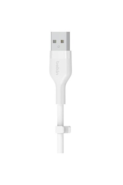 Belkin Belkin Charging Cable, Boost Charge Flex, Silicone, USB-A to USB-C, 2M, White